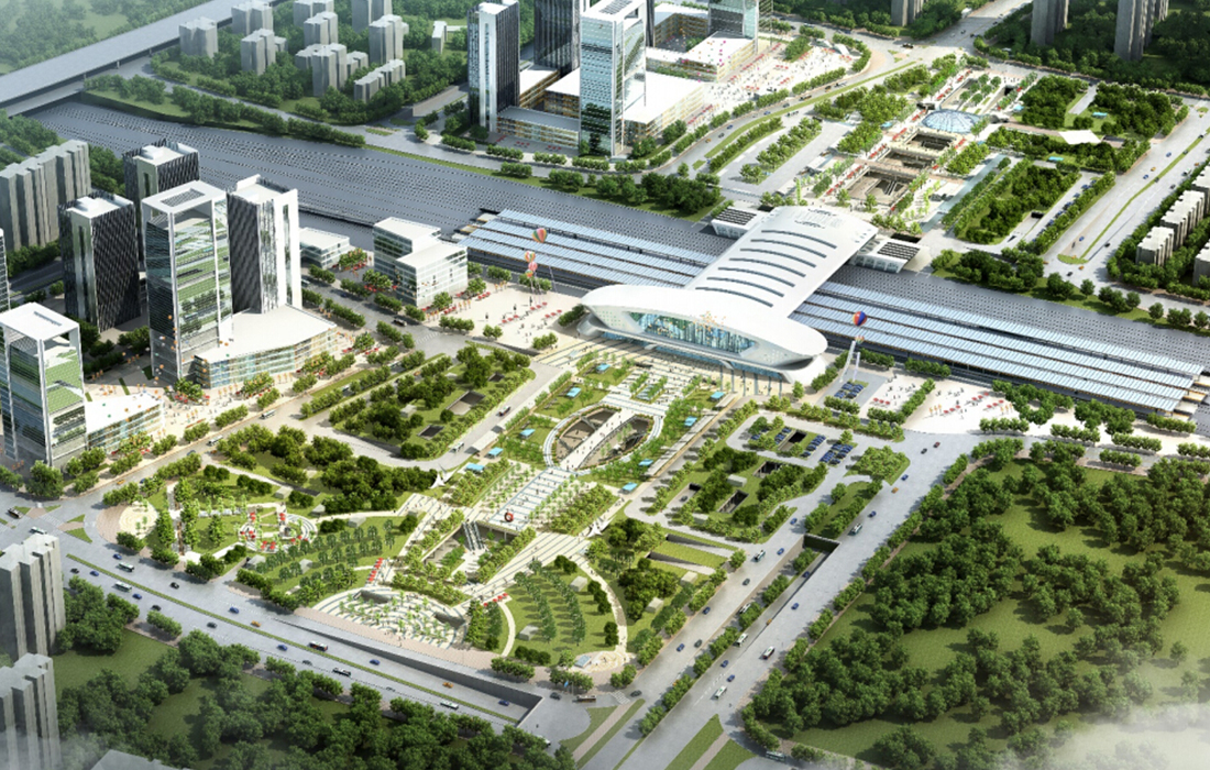 武漢光谷火車站東、西廣場土建工程